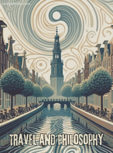 Digital illustration using an AI-generated image of Amsterdam