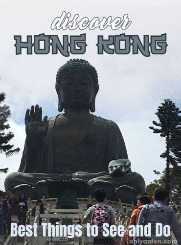 Digital illustration for Discover Hong Kong: Best Things to See and Do, using a photo, graphic elements, textures, and text.