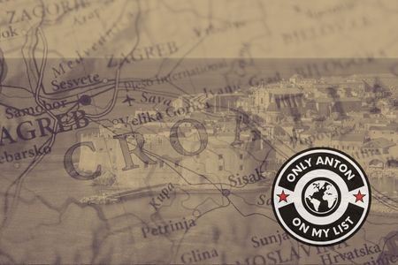 Cover image for the Croatia Destination category, using text, logo, textures, and stock photos.