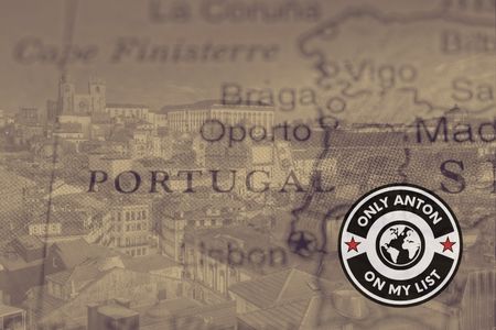 Digital illustration for Portugal category, using text, logo, textures, and stock photos.