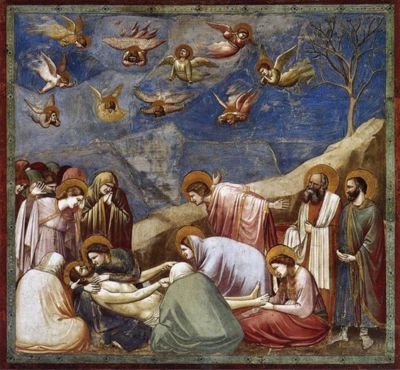 Giotto di Bondone, Lamentation, 1304–1306. Fresco. Scrovegni Chapel, Padua.