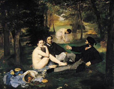Early Impressionist painting. Édouard Manet, Le Déjeuner sur l’herbe, 1863. Oil on canvas. Musée d’Orsay, Paris.