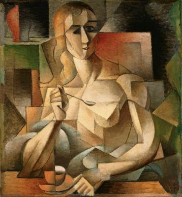 A lesser-known Cubist painting. Jean Metzinger, Tea Time (Le Gouter), 1911. Oil on cardboard. Philadelphia Museum of Art, Philadelphia.